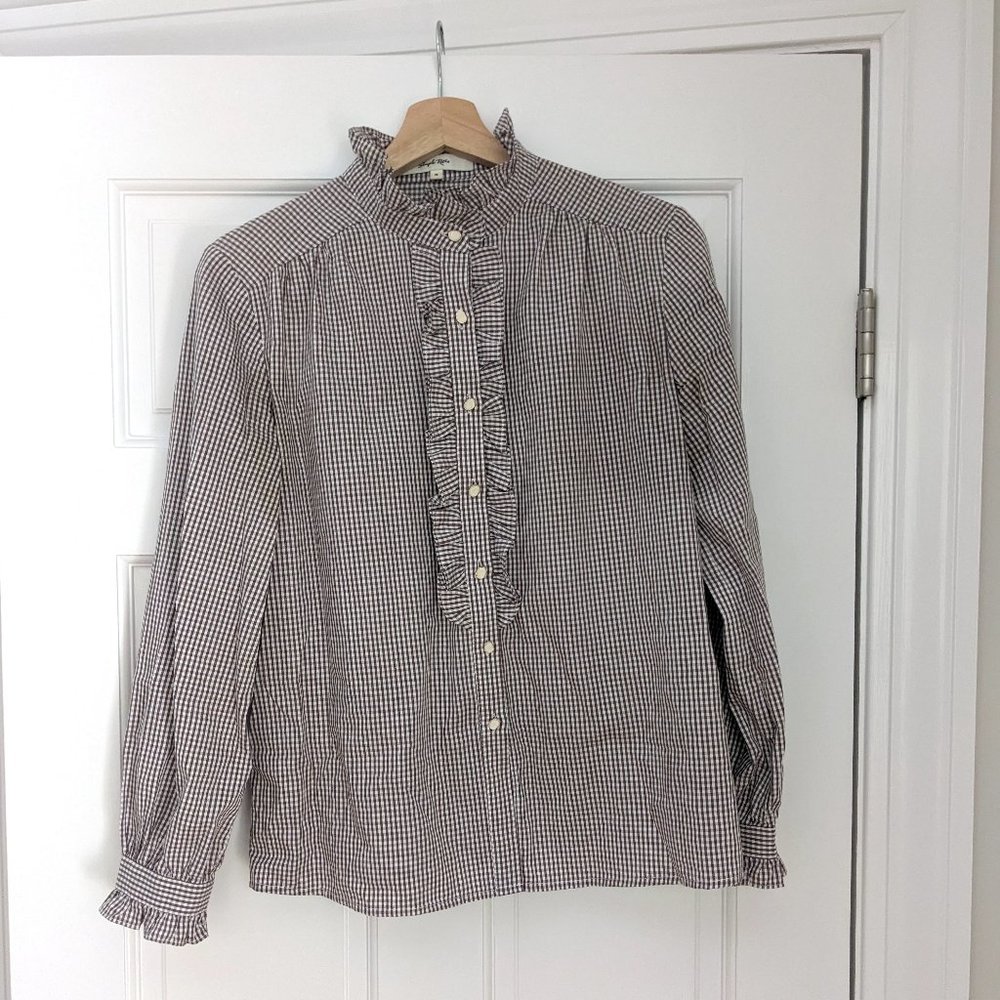 Victoria Ruffled Plaid Blouse